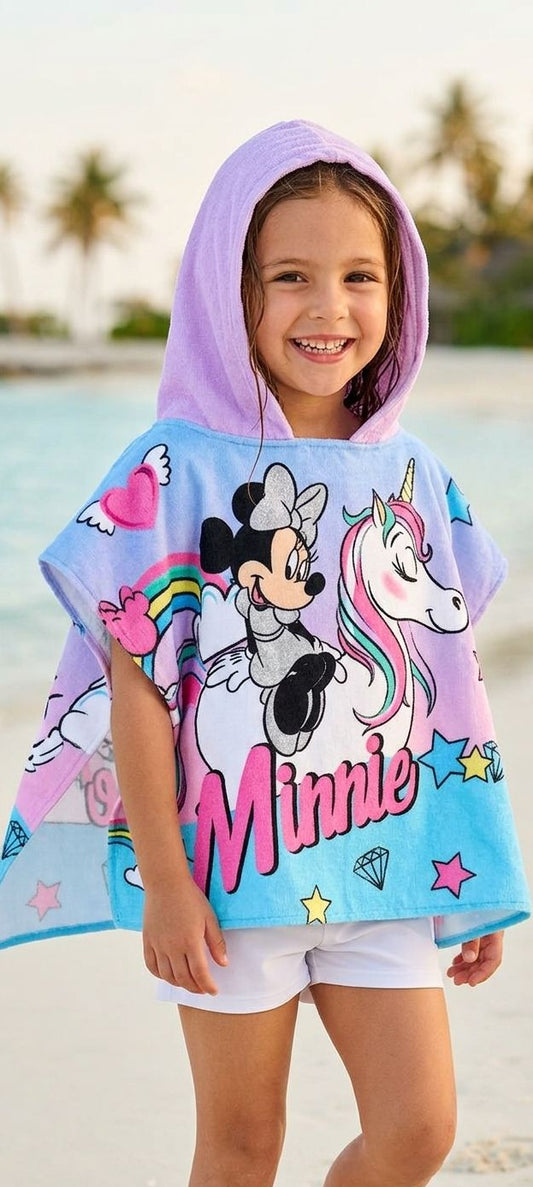 Minnie &Unicorn Kids Beach Poncho