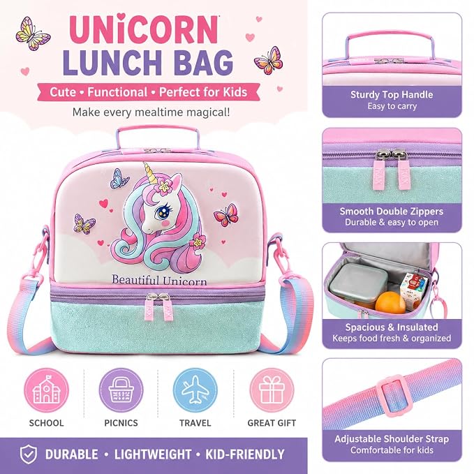 CUTE KITTY MULTI DESIGN KIDS SLING & LUNCH BAG