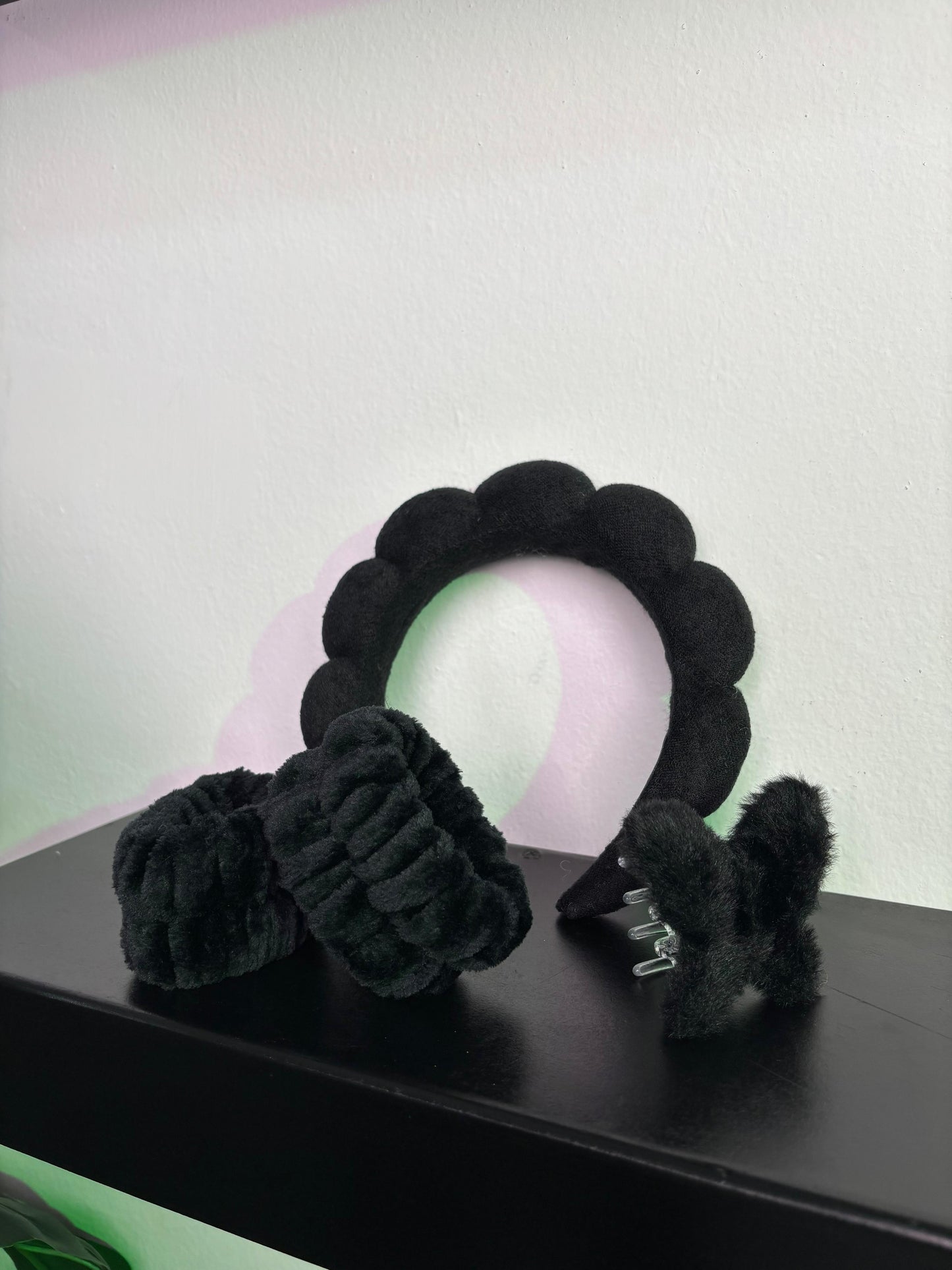 Skincare Headband & wristband set(with a Butterfly shaped Hair Clip)