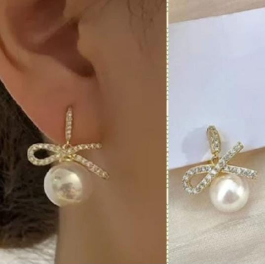 Bow Pearl earrings