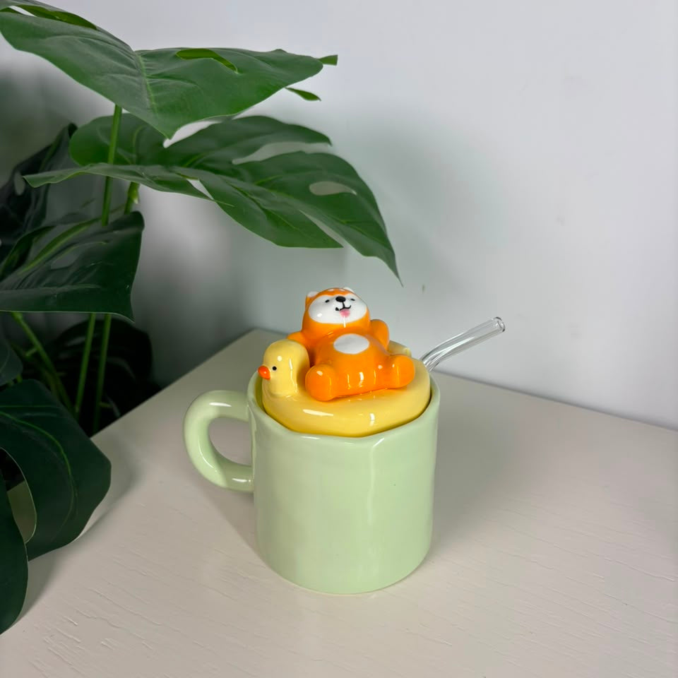 Duck Floatie & a Bear figure  Mug