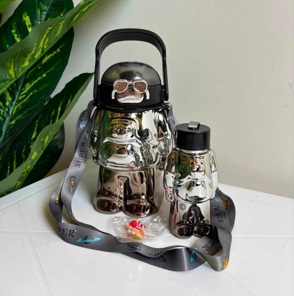 BLACK ROBOT WATER BOTTLE