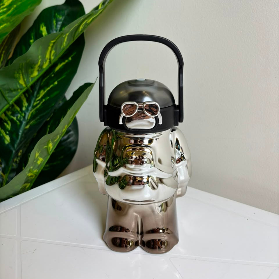 BLACK ROBOT WATER BOTTLE