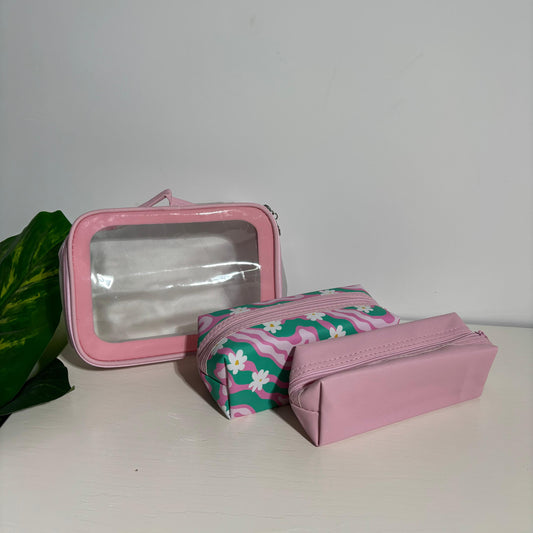 Cosmetic organizer bags set of 3