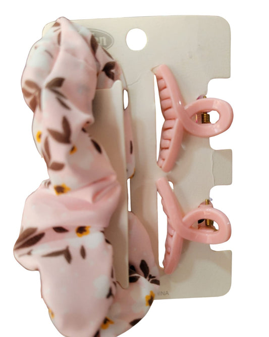 Hair tie & Hair Clips Set (3pcs)