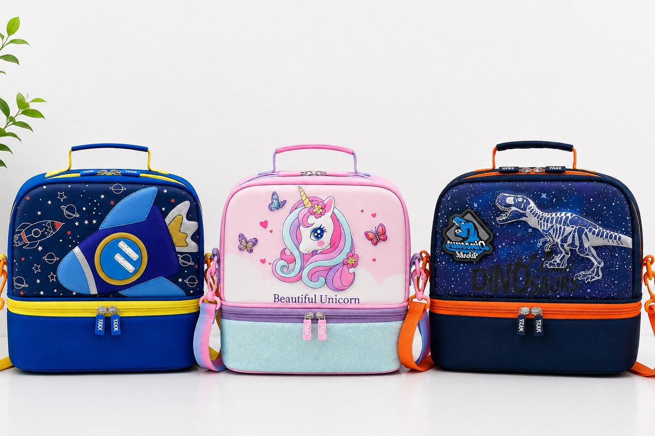 CUTE KITTY MULTI DESIGN KIDS SLING & LUNCH BAG